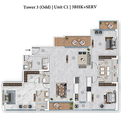 4 BHK Floor Plan
